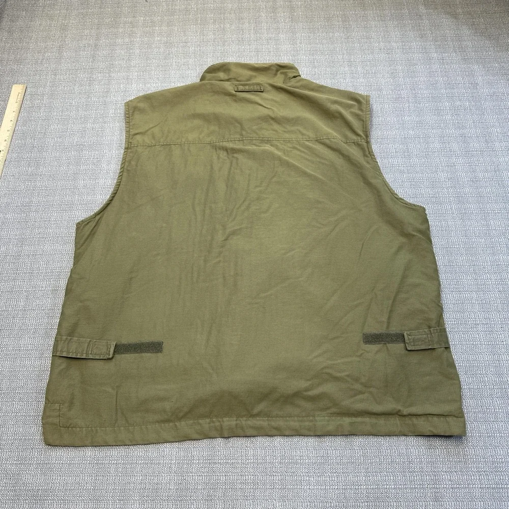 Khaki's by Arrow Fishing Vest Mens XL Green Utility Outdoor Safari Lined Pockets
